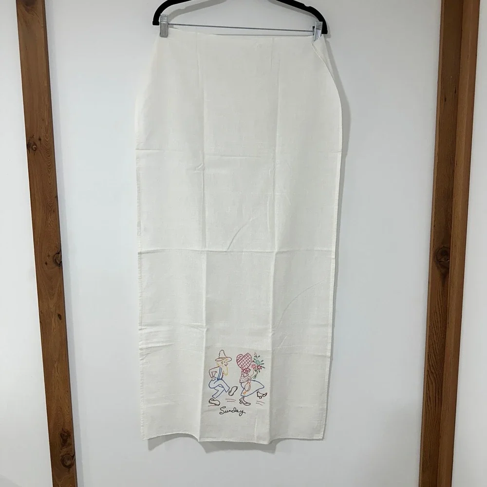 Vintage Days of the Week Tea Towels Hillbilly White Kitsch